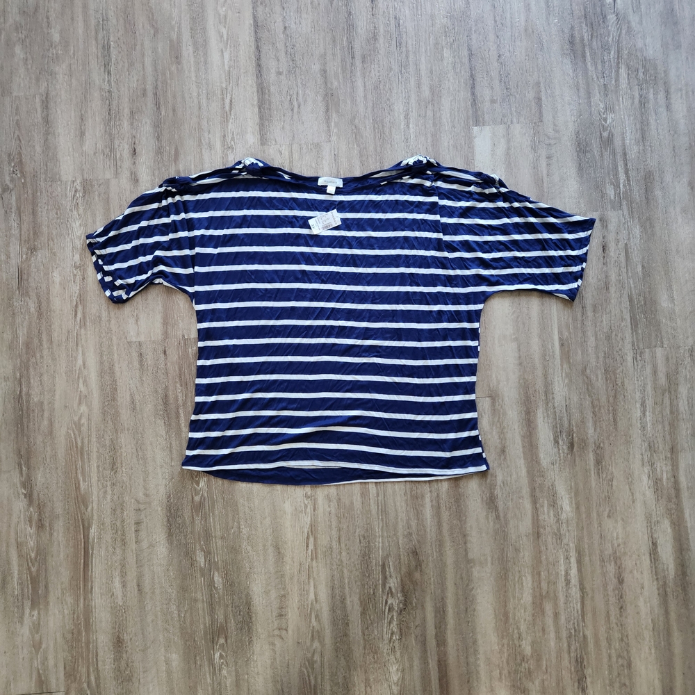 Dress Barn Navy and White Striped Blouse